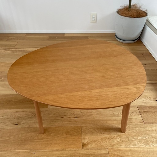 美品☆オーク材のちゃぶ台　折り畳みちゃぶ台　天然木テーブル　　　ローテーブル