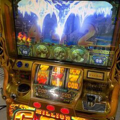 ★来店限定★　パチスロ実機　ユニバーサル　ミリオンゴッド　神々の凱旋　コイン不要機搭載　設定キー・ドアキーありの画像