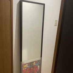 無料　全身鏡　ジャンク品　IKEA木枠　割れた鏡