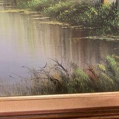 赤い屋根のお家　風景画　の画像