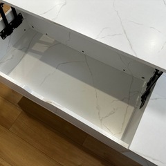 リフトアップ テーブル ホワイト 大理石 マーブルの画像