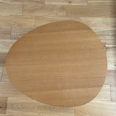 美品☆オーク材のちゃぶ台　折り畳みちゃぶ台　天然木テーブル　　　ローテーブルの画像