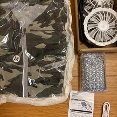 空調作業服 作業着 ベスト　大容量バッテリー付 強力ファン付き 大風量　Mの画像