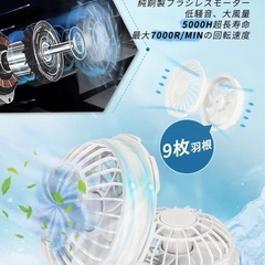 空調作業服 作業着 ベスト　大容量バッテリー付 強力ファン付き 大風量　Mの画像