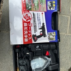 デジタルランド 洗車 掃除 散水充電式高圧洗浄機 ブラックの画像