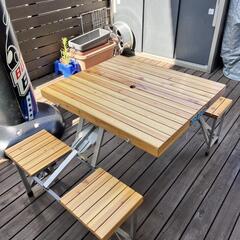 キャプテンスタッグ木製ピクニックテーブル