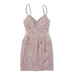 ROBE de FLEURS Glossy ローブドフルールグロッシー 刺繍レースｘビジューストラップタイトミニキャバドレスの画像