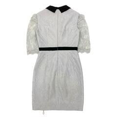 ROBE de FLEURS Glossy ローブドフルールグロッシー フロントジッパーｘレース五分袖タイトミニキャバドレスの画像