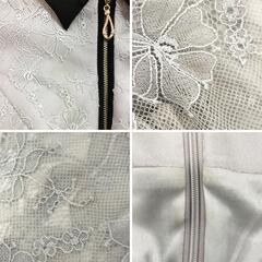 ROBE de FLEURS Glossy ローブドフルールグロッシー フロントジッパーｘレース五分袖タイトミニキャバドレスの画像