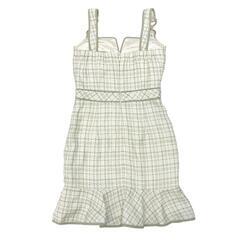 an アン フロントジップ マーメイド ツイードミニドレス グリーン キャバドレスの画像