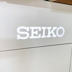 時計店より (美品！)　光沢ホワイトウッドのショーケース　SEIKO電飾　LEDライト内臓 ■O-440の画像