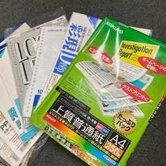 レポート用紙、コピー用紙　ルーズリーフ等セット　開封品　処分品の画像