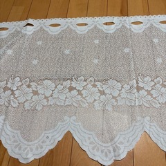 ブルーのカフェカーテン50×150cmの画像