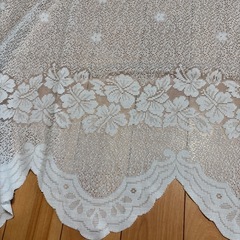 ブルーのカフェカーテン50×150cmの画像