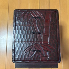 鎌倉彫　3段化粧箱　文箱