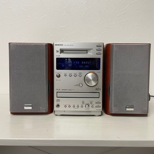 f●■ ONKYO 小型CD/MDコンポ TUNER AMPLIFIER FR-155AX / D-02AX スピーカー【FR-155AX,D-02AX】通電確認のみ