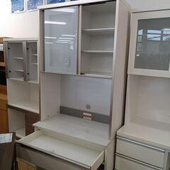 ★リユースのサカイつくば店★TK5690 高橋木工所 食器棚 ホワイト H205×D45×W81 クリーニング済みの画像