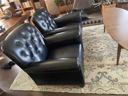 一人掛けソファ　２脚セット　ヴィンテージ調