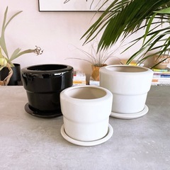 ベトナム産 陶器 プランター 小鉢 釉薬 ツヤあり