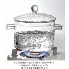 未使用1.5リットル耐熱ガラス鍋 直火電子レンジ可の画像