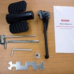 ☆未使用品 組立品 QIANI 2in1バランスバイク キックバイク 補助輪付き 14インチ ジュニアサイクル 自転車 ライトブルー 札幌 北20条店の画像