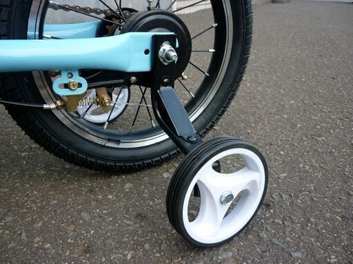 ☆未使用品 組立品 QIANI 2in1バランスバイク キックバイク 補助輪付き 14インチ ジュニアサイクル 自転車 ライトブルー 
