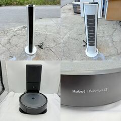 【❗️✨お得な2点セット✨❗️】iRobot ルンバ i3＋ 自動ゴミ収集ドック付＋SK Japan タワーファン SKJ-KT50TFR（2018年製）動作品✨の画像