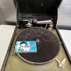 当時物 Columbia コロンビア 蓄音機 グラファノーラ Viva-tonal Grafonola No.212 アンティーク 回転動作•音出し確認済 サビなし針付き 中古品 ④の画像
