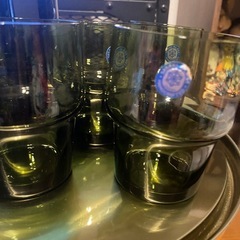 昭和レトロ　佐々木ガラス　アイスペールとグラスの画像