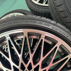 アルミホイール Pavone パヴォーネ ロクサーニ 18インチ 215/40R18 89W 7.5J 極上品　4本　グッドイヤーバリ山タイヤ付き　PCD114.3 +48の画像