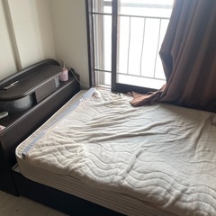 収納付きシングルベッドフレーム マットレス付き