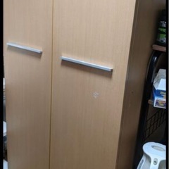 日本製棚付きワイドタイプロッカークローゼット（ナチュラル）
