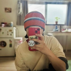 手作り　かぎ編み　ビーニーの画像