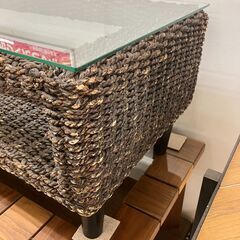 Parama ガラスセンターテーブル アジアンテイスト No.2157● ※現金、クレジット、スマホ決済対応の画像