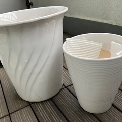 陶器化粧鉢　白　未使用の画像