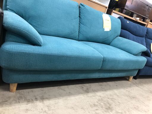 【ジャングルジャングル石津店】ソファー　水色　一人掛け　二人掛け　三人掛け　ハイバック　ワイド　幅170cm 新生活　堺市　石津（