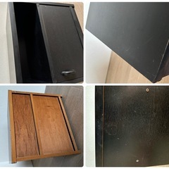黒★シンプルなテレビ台、キャビネット約44✖️34.5 高さ約40cm位の画像