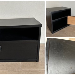 黒★シンプルなテレビ台、キャビネット約44✖️34.5 高さ約40cm位の画像
