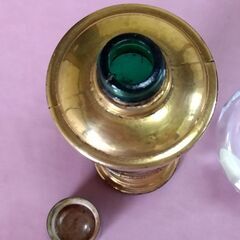 モロゾフ green tea liqueur 松風 和風柄 緑色 インテリア 置物 アンティーク　レトロ・リキュール空き瓶の画像