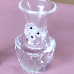 スワロフスキー クリスタル ミニチュア  花瓶 フロストフラワー...