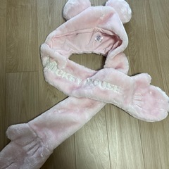 Amazon.co.jp: ミニーマウス 耳付きマフラー ベビーピンク