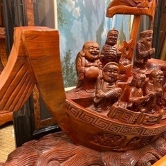 木彫りの七福神 置物 オブジェ 工芸品 彫刻の画像