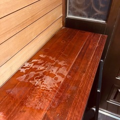 靴起きなどに 木製天板スチール棚　の画像