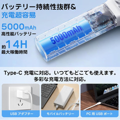 🍃【2025年新作・多機能】携帯扇風機 ホワイト【新品未使用】ハンディファン 卓上 壁掛け クリップ 小型 軽量 5000mAh大容量 静音 強風 USB充電式 Type-C対応 折りたたみ 風量調整 花火大会 通勤 通学 アウトドア オフィス スポーツ 暑さ対策 ミニ扇風機 ポータブル ミニファンの画像