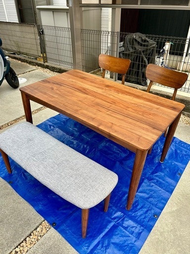 【高級ダイニングセット】ウォールナット　天然木