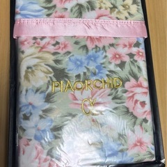 綿毛布　ピンク系花柄