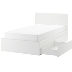 【極美品】IKEA MARM イケア マルム ダブルベッド 収納...