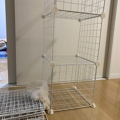  本棚  簡単組立 ワードローブ ホワイト 6ボックス
