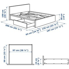 【極美品】IKEA MARM イケア マルム ダブルベッド 収納ボックス2個付きの画像