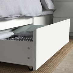 【極美品】IKEA MARM イケア マルム ダブルベッド 収納ボックス2個付きの画像